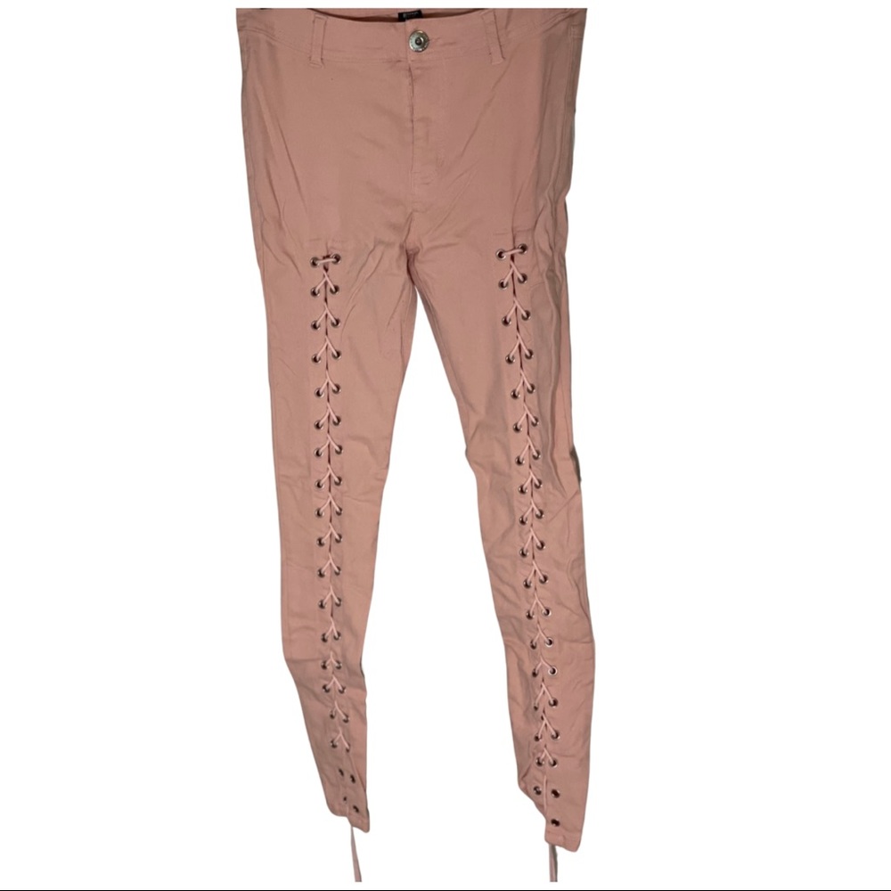 Lace up jeans